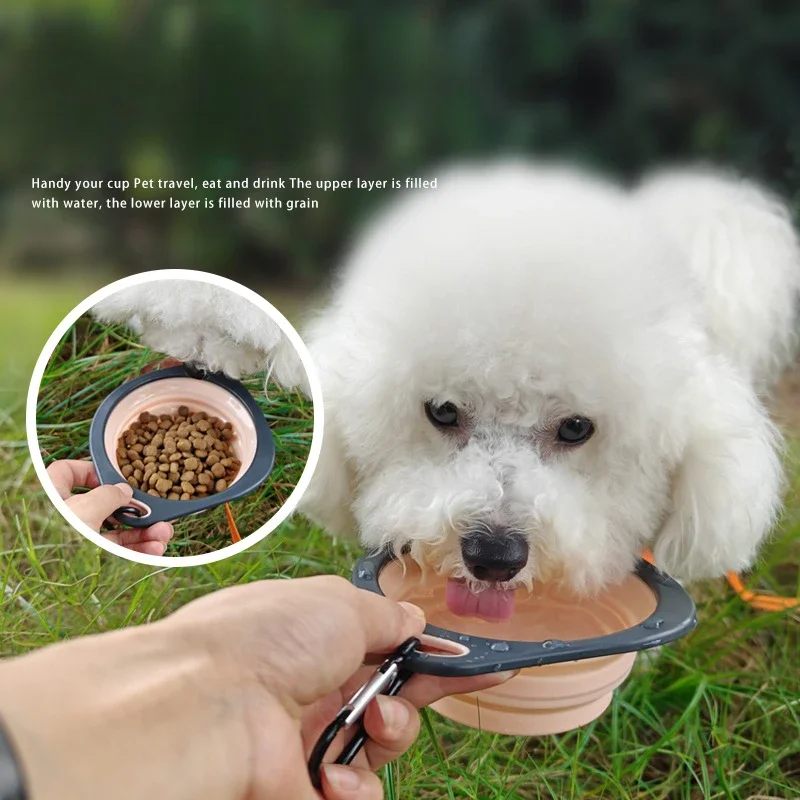 New 320ml Collapsible Dog Pet Folding Silicone Bowl Outdoor Travel Portable Puppy Food Container Feeder Dish Bowl Pet Supplies