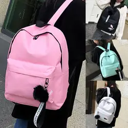 Mochila de lona de estilo coreano para mujer, bolsa de almacenamiento informal para viaje y viaje