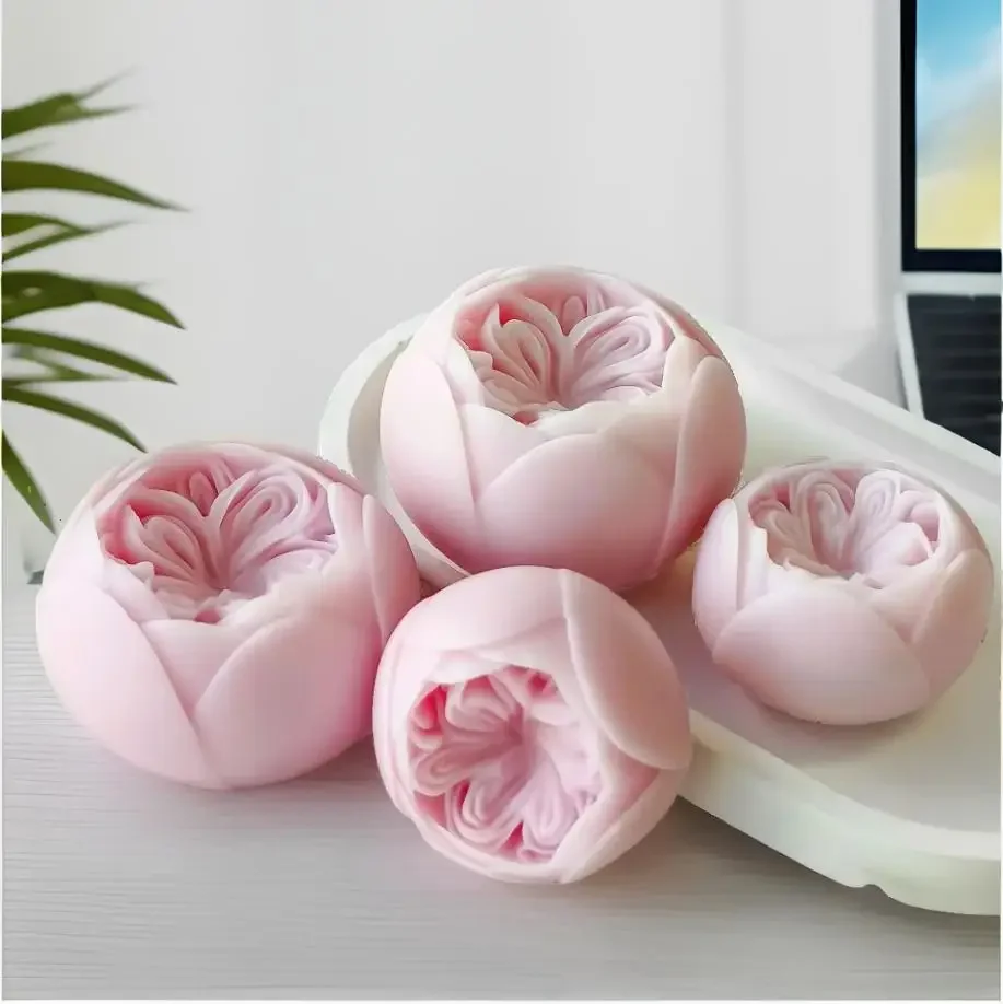 Silicone Austin Rose Mold for DIY Flower Candles Handmade Soap Diffuser Plaster Ornaments Home Decoration Supplies Crafting