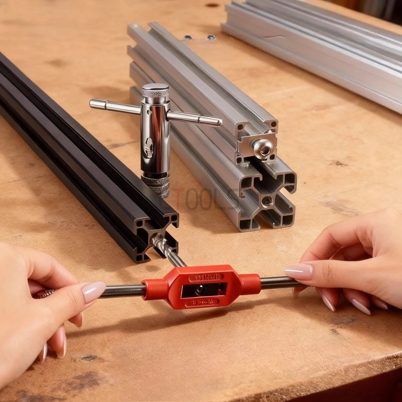 

Tap Wrench Set Multifunction T Shaped Manual Tapping Tool Durable Linear Ratchet Tapping Wrench Manual Tapping Hardware Tools