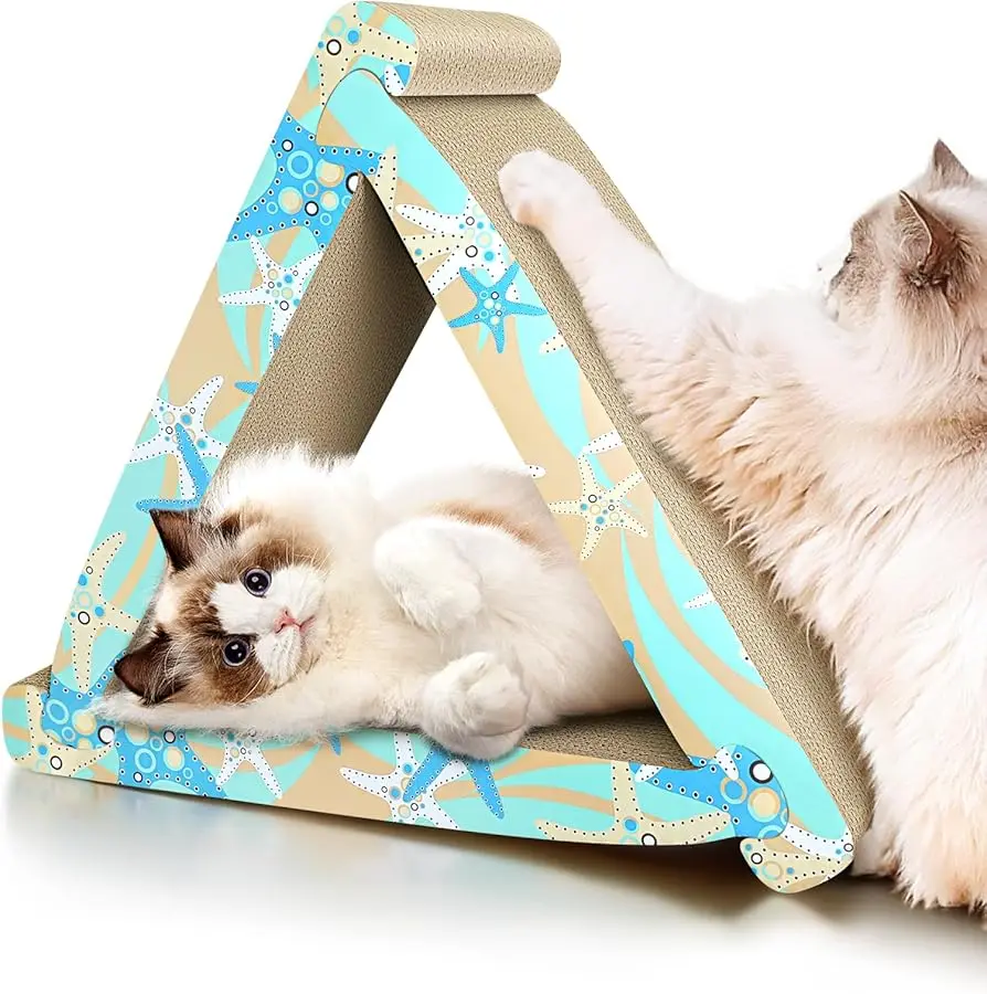 

Cat Scratch Pad- 3 in 5 Corrugated Cardboard Cat Scratcher for Indoor Cats, Professional Cat Scratching Board for Adult Cats, Ca