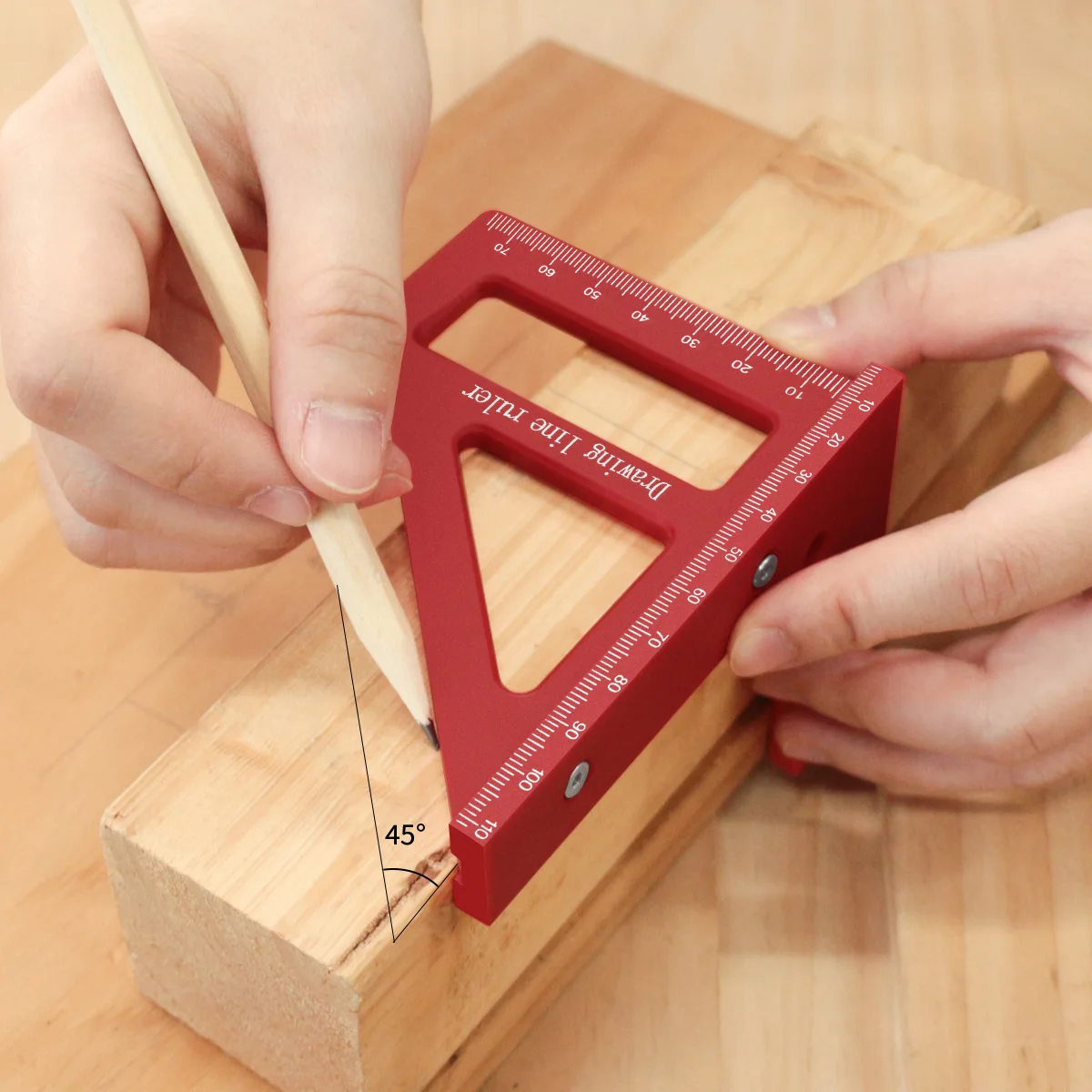 3D Multi-Angle Measuring Ruler  45°/90° Square Protractor Triangle Rulers, Woodworking Drawing Line Diy Hand Tool