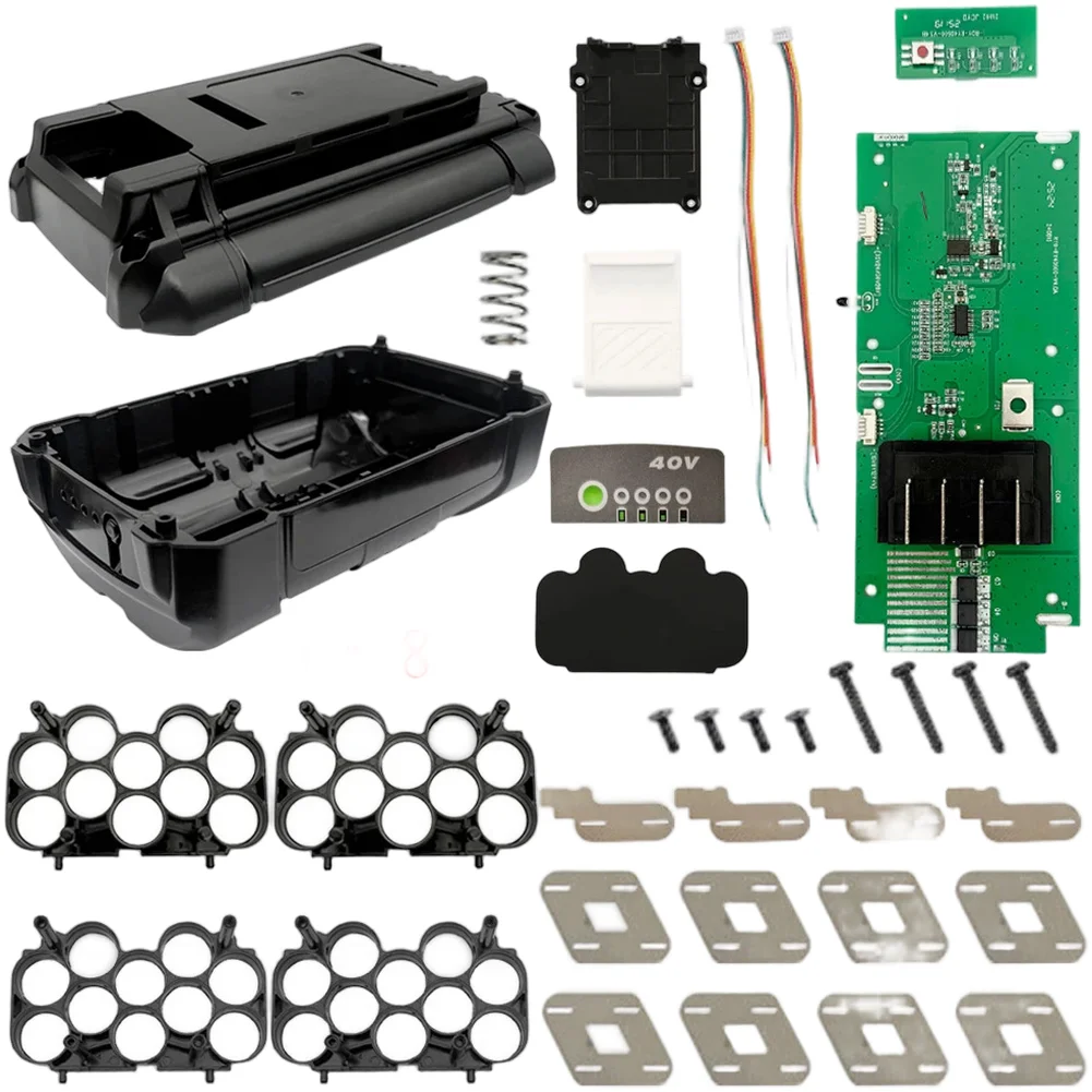 

For Compatible Tool 40V Battery Protection Board OP4040 with Plastic Case Holding 20 Li ion Cells and Protection PCB