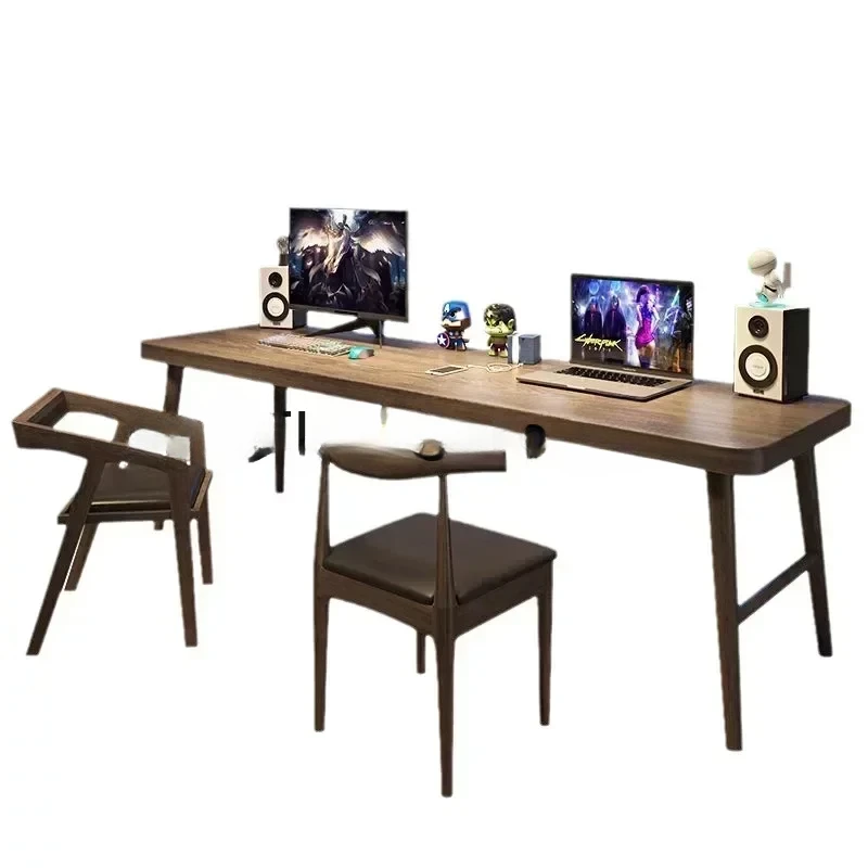 

Wood Computer Office Desks Desktop Household Light Luxury Office Desk Learning Write Long Bureau Meuble Working Equipment