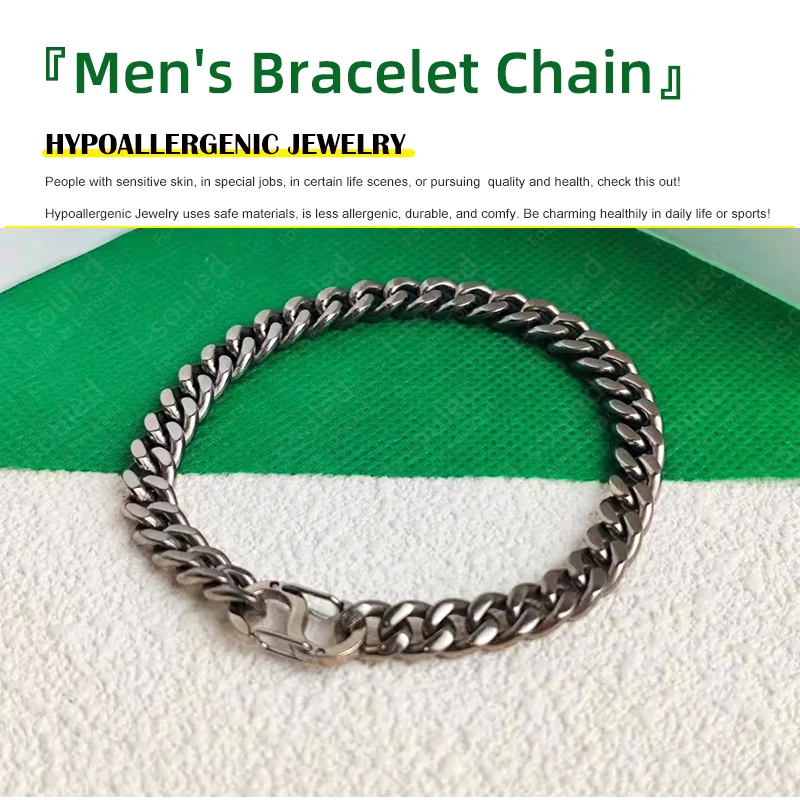 Hypoallergenic 7MM Titanium Bracelet Medical-Grade Skin-Safe Durable Lightweight Daily Wear