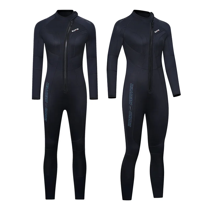 

Wetsuit 5mm Neoprene Diving Suit - Mens Womens Thicken Full Wet Suit, Front Zip Long Sleeve UPF50+ Keep Warm Swimwear for Scuba