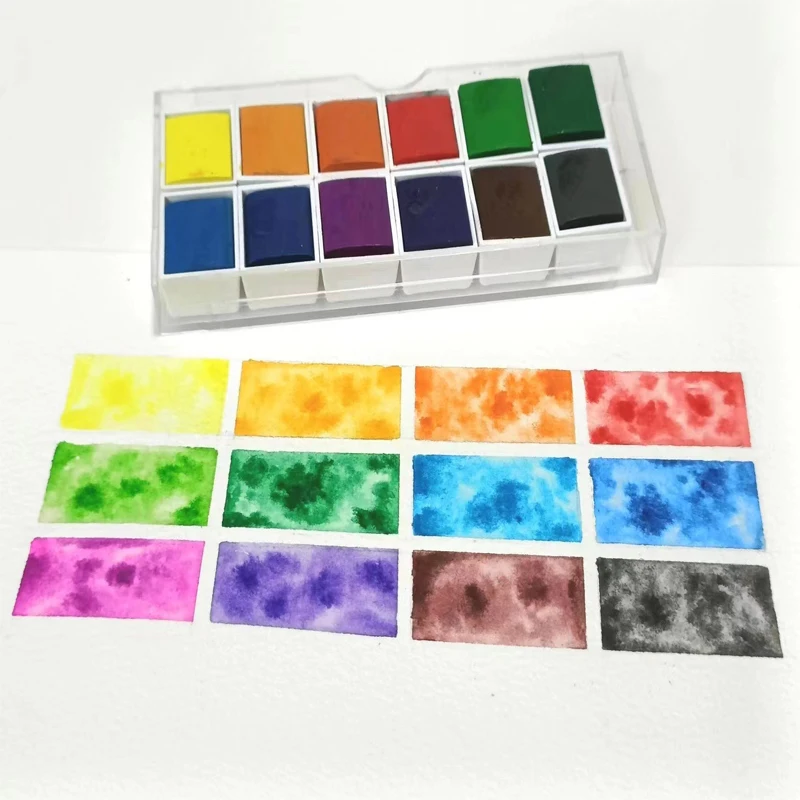 Pearl/Gem/Starry/Candy/Macaron Solid Watercolor Paints Pearlescent Pigment Art Metallic Glitter Water Color