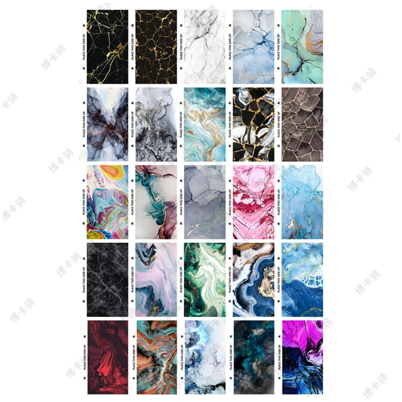 3D Embossed Color Back Film For Blade Cutting Machine Marble Grain Decorative Back Cover Sticker For iPhone Film Cutter
