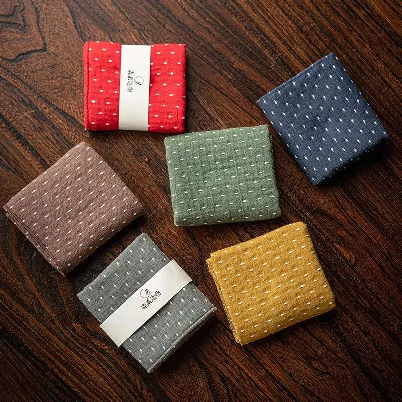 1Pc 16x27cm Japanese Style Starry Sky Cotton Linen Tea Towel Absorbent Thicken Tea Table Set Accessories