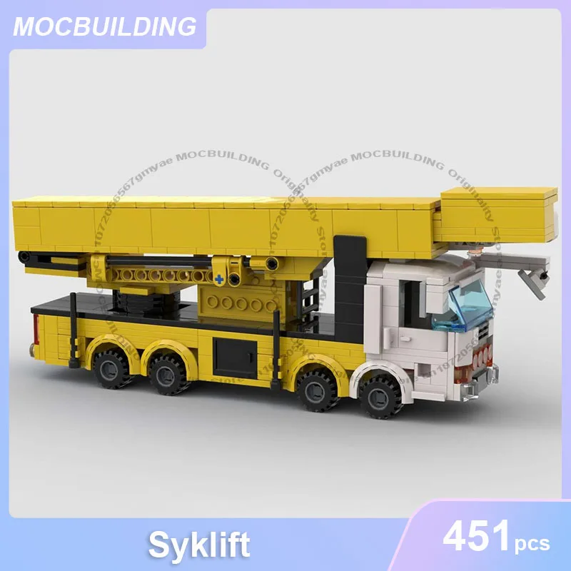 

6 Stud Wide Mini Scale Syklift with Extendable Boom Model MOC Building Blocks DIY Assemble Bricks Collection Toys Gifts 451PCS