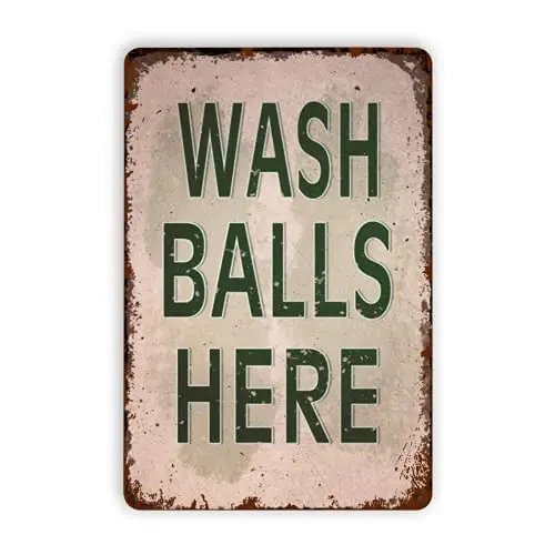 

Laquaud Wash Balls Here Vintage Metal Tin Sign, Funny Bathroom Retro Tin Sign Plaque Poster Art Decor, Man Cave for Home Coffee