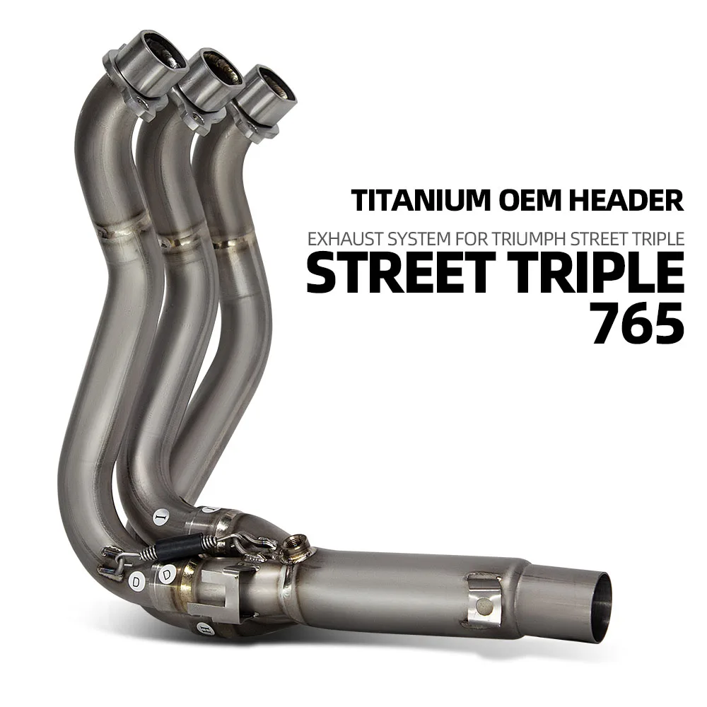 

Передняя труба выхлопной системы для мотоциклов Triumph Street Triple 765 765R 765S 765RS 2017-2024, комплект коллектора для стритбайков, OEM глушитель