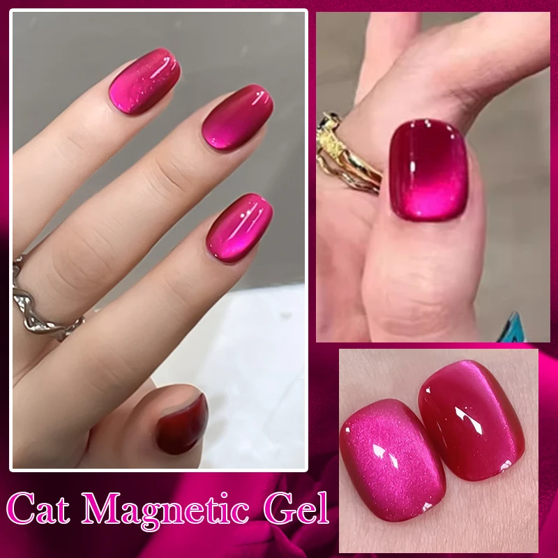 BORN PRETTY 10ml Red Cat Magnetic Gel Nail Polish Jelly Amber Color Soak Off UV LED Semi Permanent Gel Nail Art