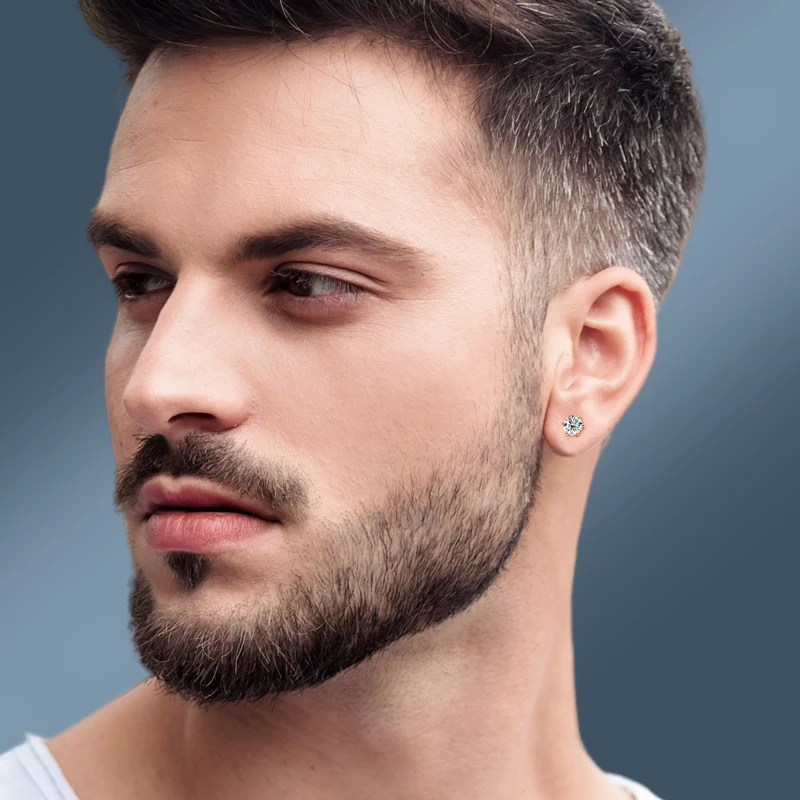 OXTAO D اللون 1.0ct مويسانيتي وأقراط للسيدات ريال 925 الفضة الكلاسيكية بسيطة ستة أقراط مخلب مجوهرات عيد الميلاد #6