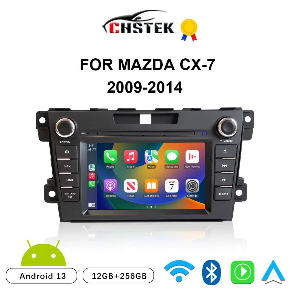 

Автомагнитола CHSTEK, Android 13 Carplay для Mazda CX-7 2006-2012, мультимедийная автомобильная навигация, Bluetooth, Wi-Fi, 4G, DSP, автостерео