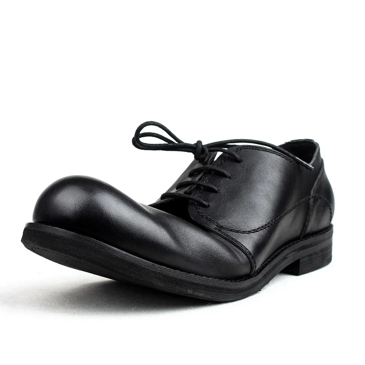 Retro męskie skórzane buty na co dzień z dużą główką skórzane buty wiosenne jesienne buty męskie