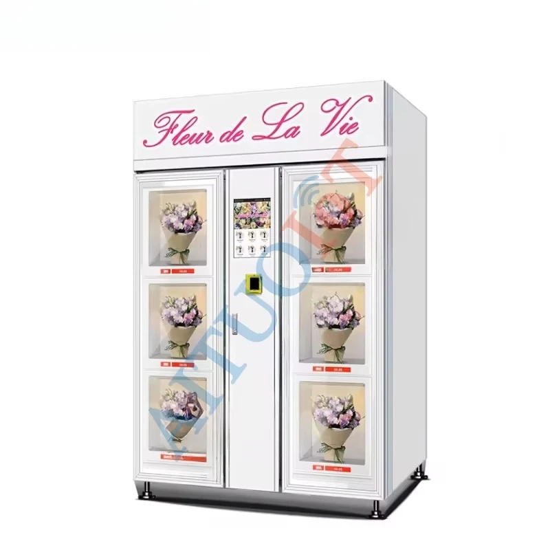 Smart Flower Vending Locker 6 Boxes Refrigerated Cooling: 5-20℃, with Humidification 10.1" Android System Flower Vending Machine