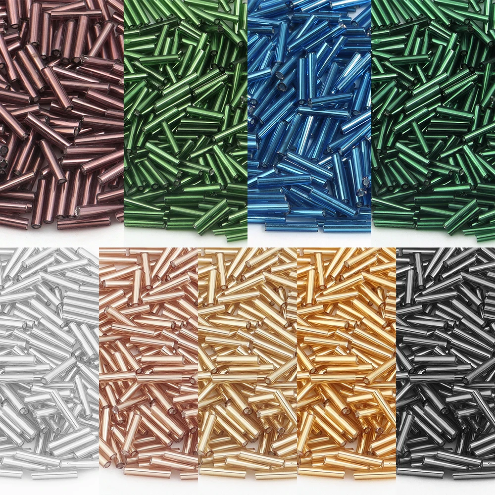 

140/700PCS Tube Shaped Rice Beads Loose Glass Seed Spacer Tube Leptospira Beads for Jewelry Making DIY Garment Sew Accessories