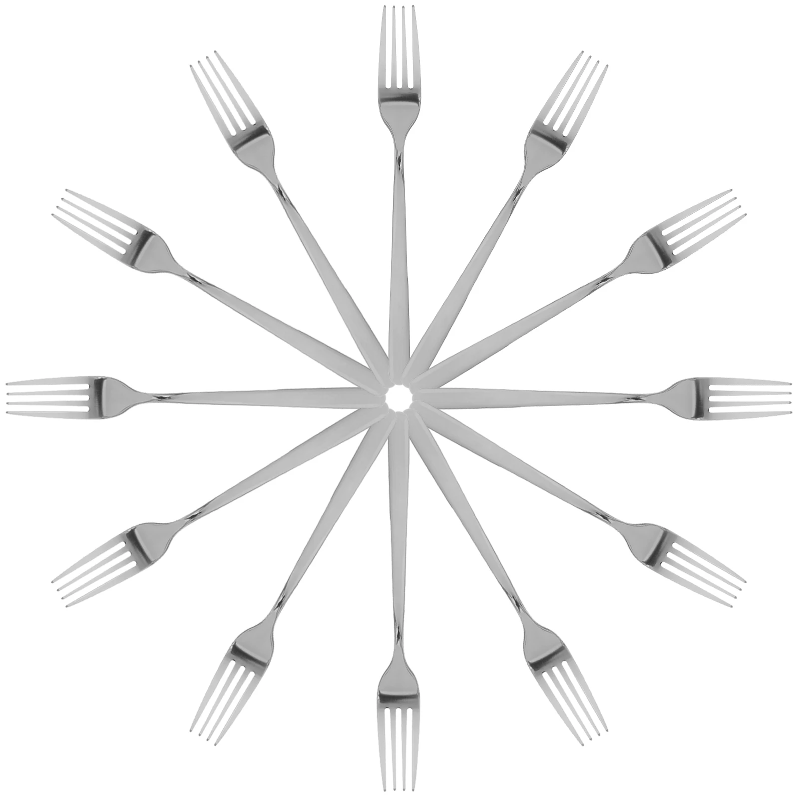 

12pcs Stainless Steel Forks Set Extra Long Silverware Cutlery Dining Tableware Salad Steak Dessert Fruit forks