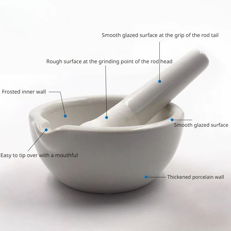 Household Ceramic Mortar and Pestle Set Grinding Bowls for Kitchen Spices Teas Garlic Pepper Grinder Mini Herb Mills Mulit Size