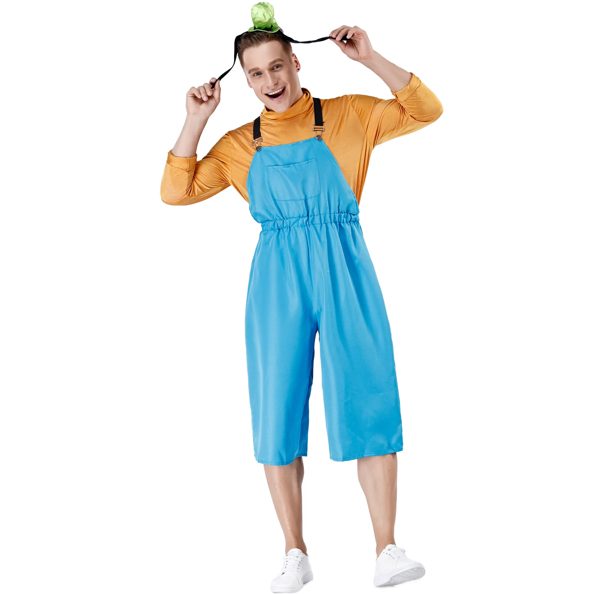 Halloween Feest Vrouwen Man Japanse Anime Mascotte Goofy Hond Paar Jumpsuit Podium Cute Cartoon Cosplay Kostuum