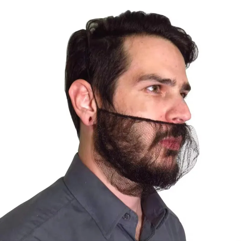 100Pcs Disposable Beard Protector Nets Elastic Nylon Single Loop Bandanas Breathable Facial Styling Tools for Men