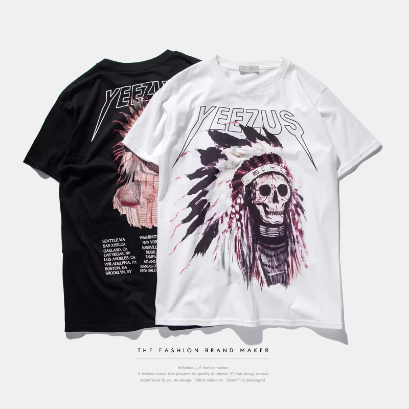 Yeezus Kanye West T-Shirt Baumwolle Streetwear Konzert Hip-Hop Kurzarm – Detail 3