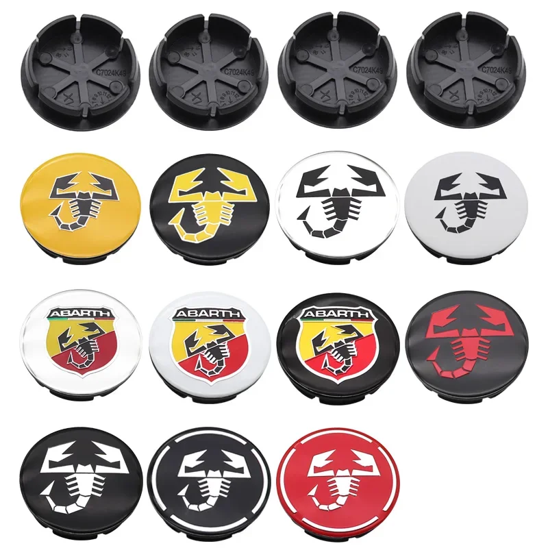 50mm 3D Wheel Center Cap Cover Rim Decoration Dustproof Styling Accessory For Abarth 595 695 500 124 GT Wheel Hub