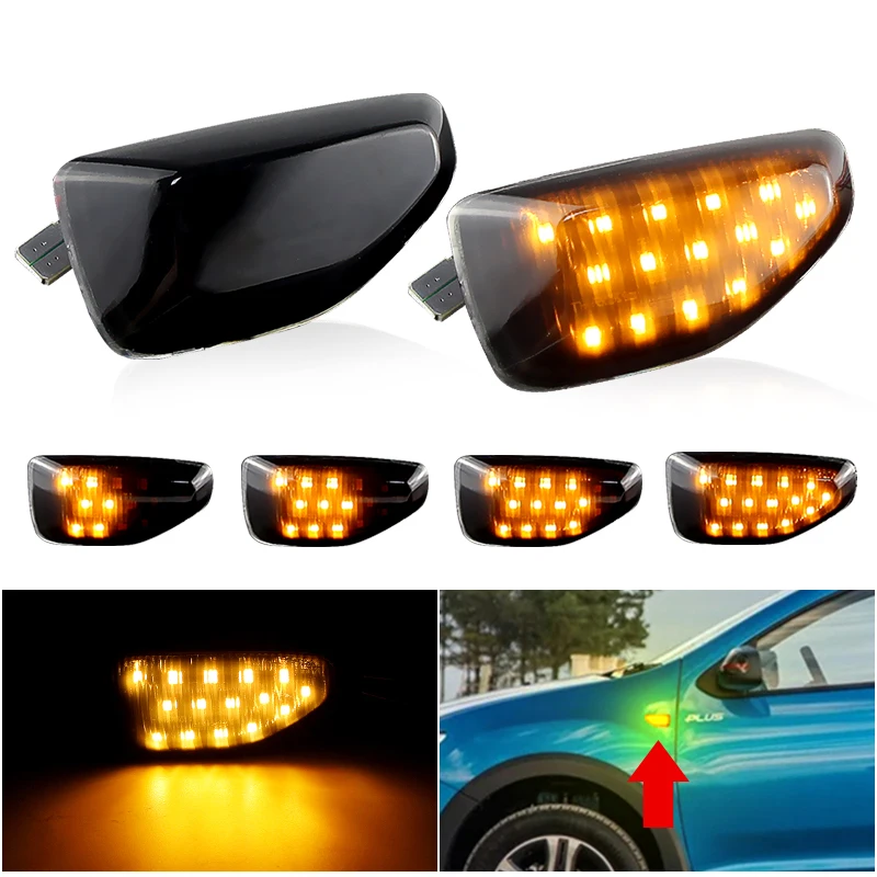 2PCS LED Dynamic Side Marker Turn Signal Light 261601801R 261651140R For Dacia Logan II Sandero II Duster II 2010 - 2017