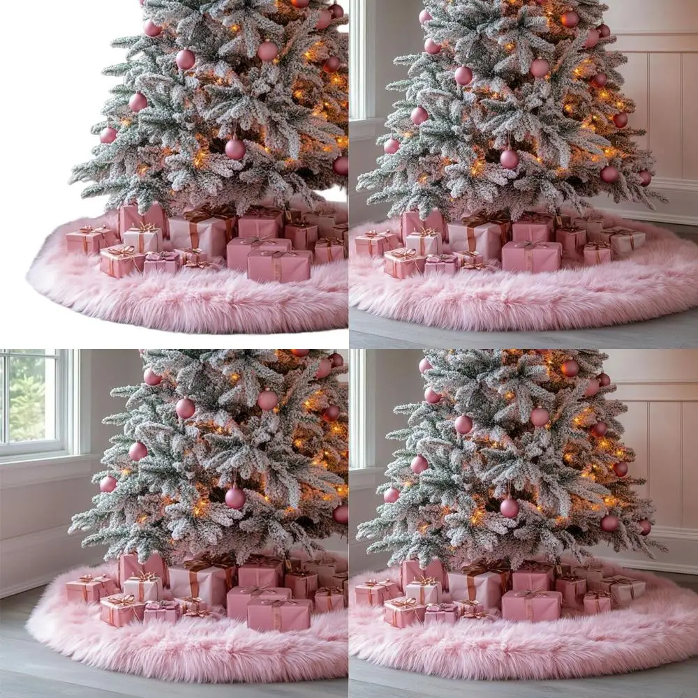 

Розовая плюшевая юбка из искусственного меха 72, рождественская елка для праздничного декора