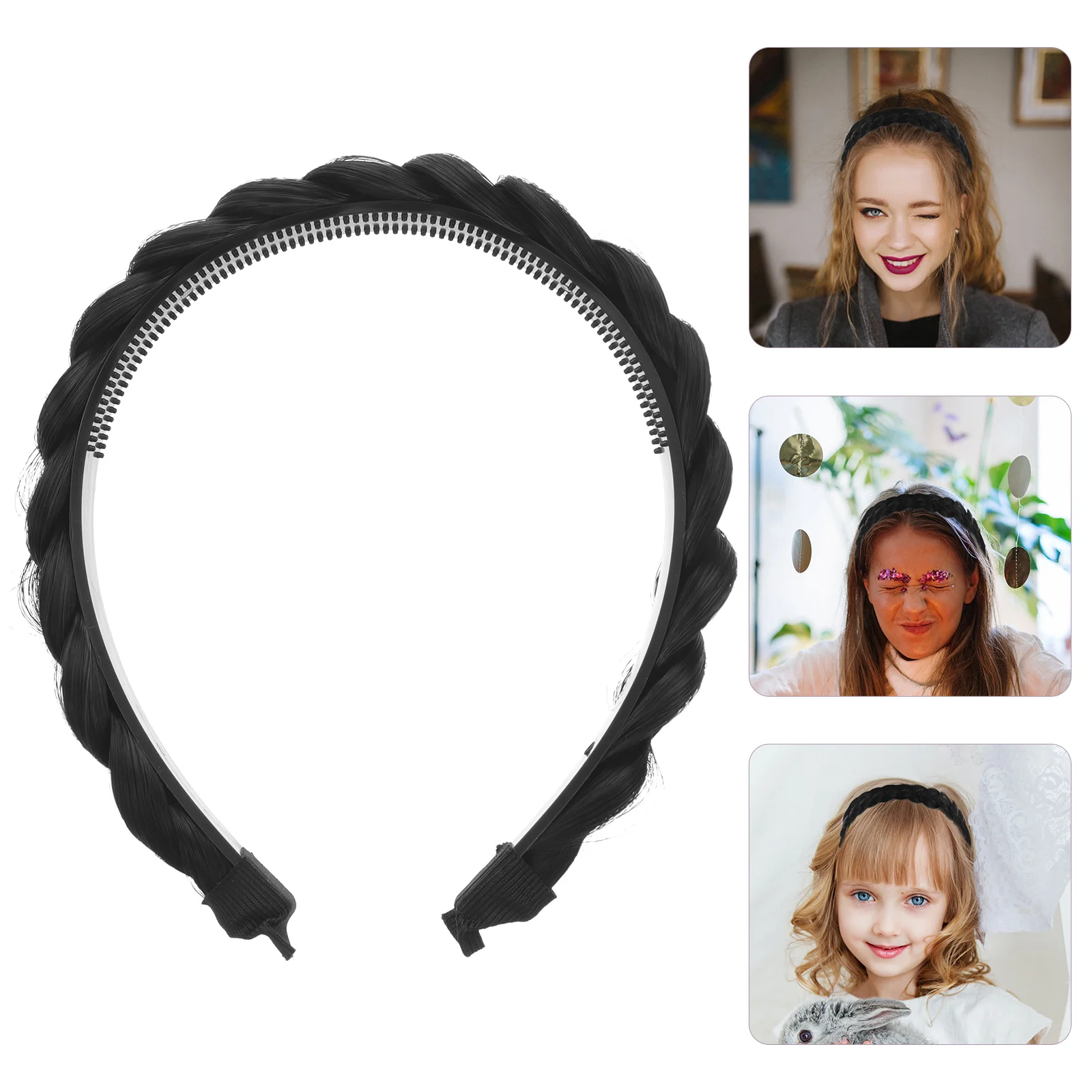 Braid Headband One Size Fits All Hair Accessory Simple Girl Durable Headdress Chemical Fiber Ornament Decorative Creative