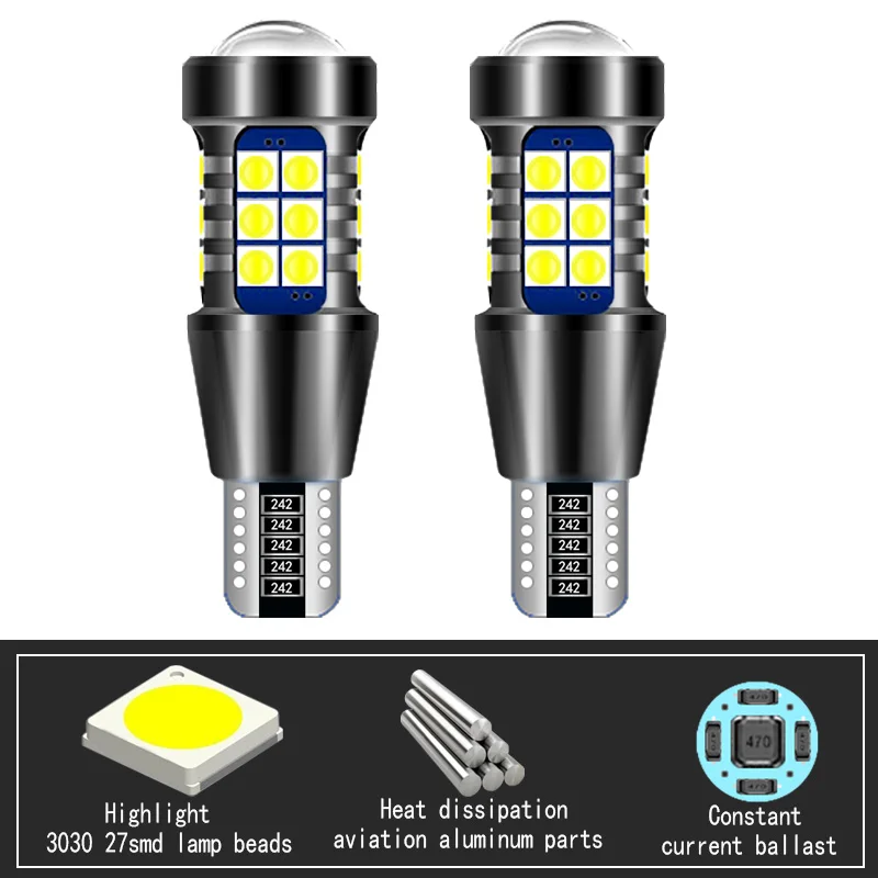 2x T15 Canbus LED Reverse Light Bulb W16W Lamp For Kia Rio 2 3 4 Sedona Seltos Sorento Soul Sportage Stinger Stonic Venga XCeed