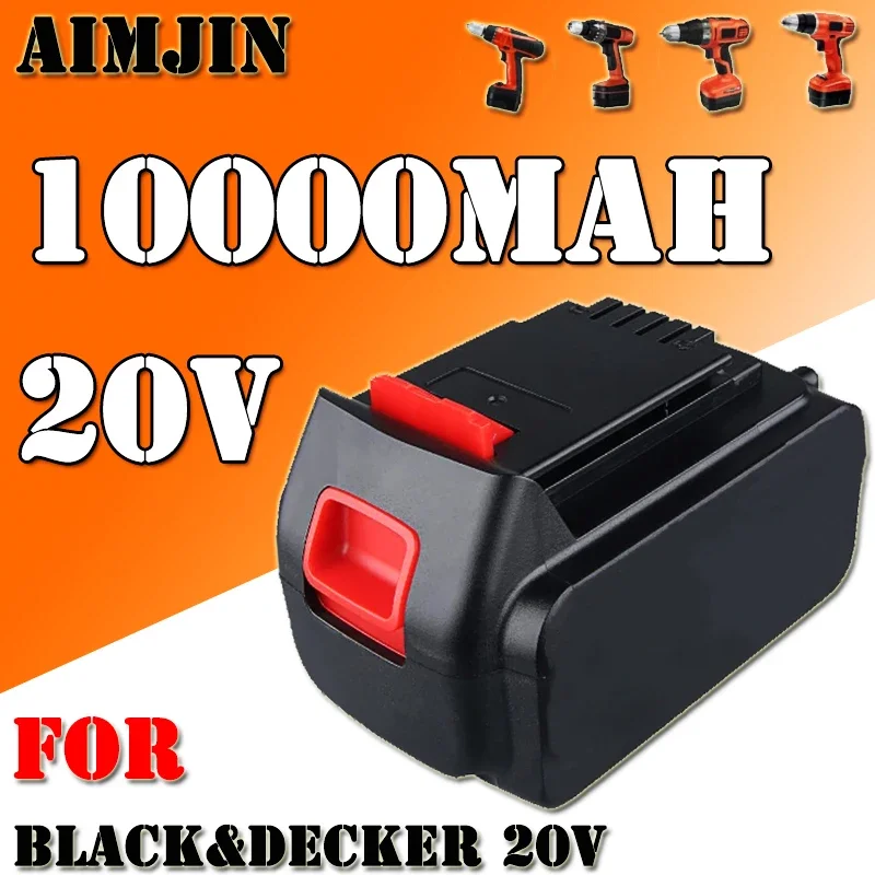 

20V 10000mAh Li-ion Rechargeable Battery for BLACK&DECKER LB20 LBX20 LBXR20 Power Tool Replacement