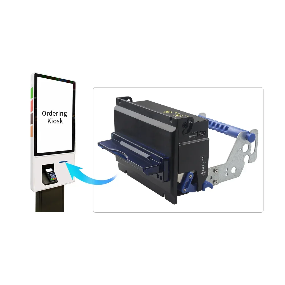 Cashino KP-347 80mm Embedded Direct Thermal RS232 USB Thermal Kiosk Receipt Printer for Atm Banking Machine