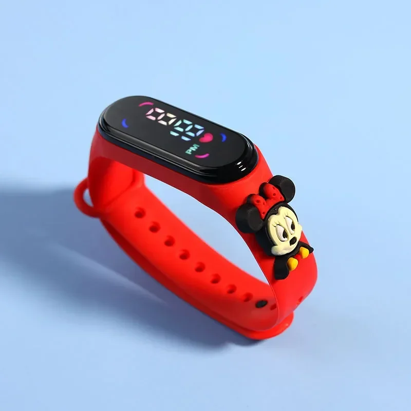 Disney Children\'s Anime Watch Mickey Minnie Stitch Xiaomi Sports Touch Electronic LED Waterproof Bracelet Kids Watch Toy Gift