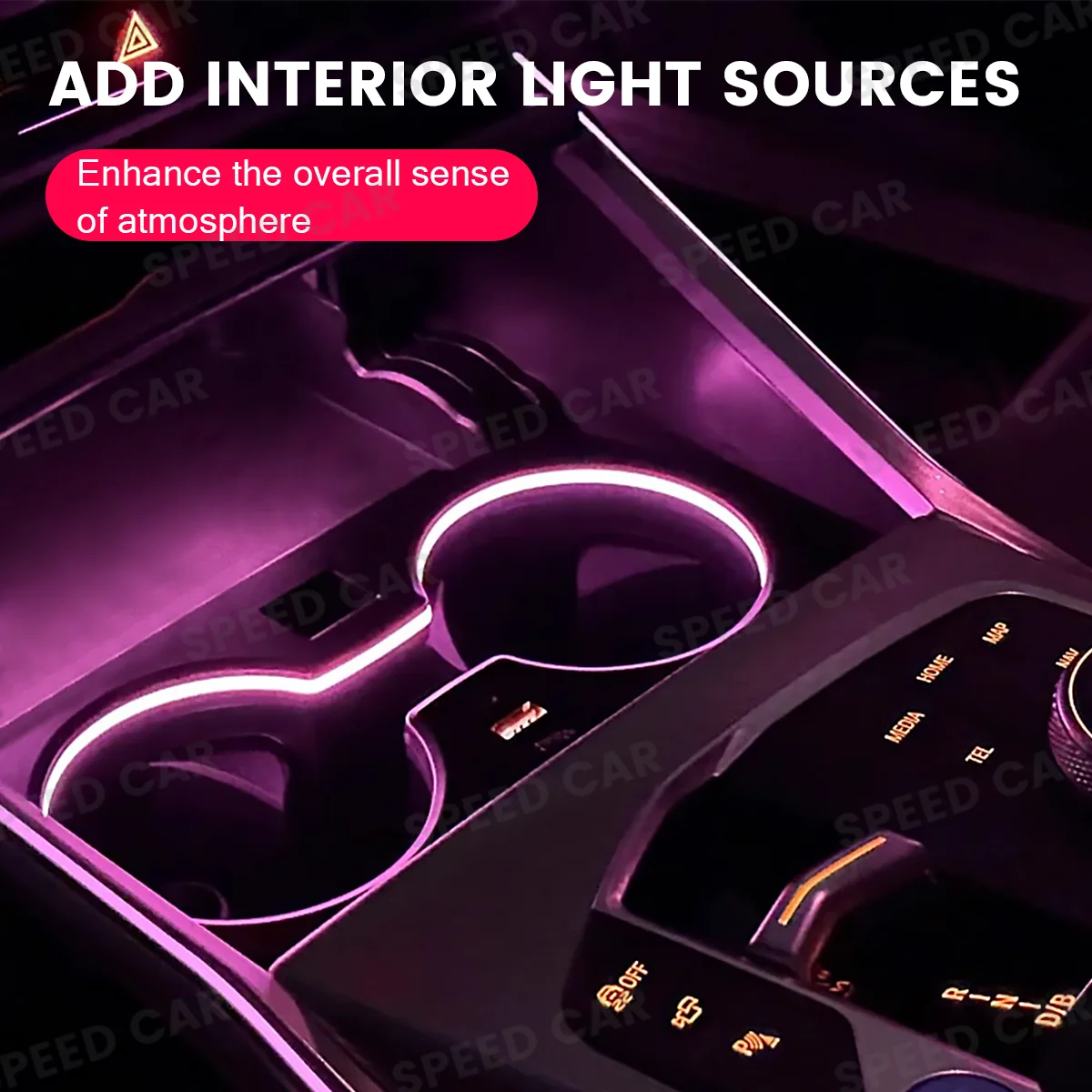 NEW LED Cup Holder Light Ambient Lighting For BMW G20 G21 G22 G23 G26 G80 G82 G83 I3 I4 Car Interior Trim Strip