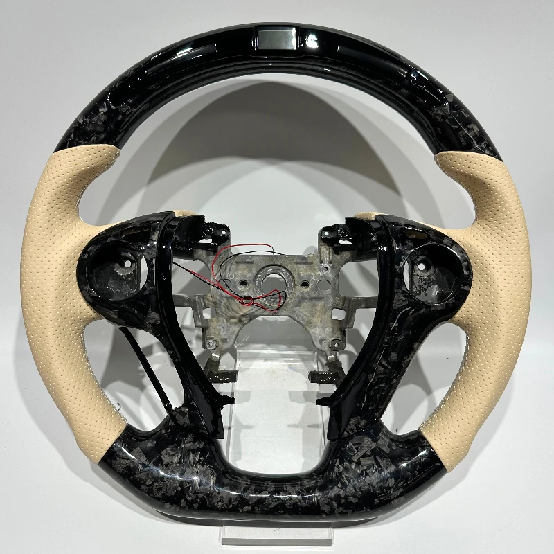 

D-Type Sports Car Steering Wheel Carbon Fiber with RPM LED Display Compatible with Honda 9th Generation Odyssey Accord