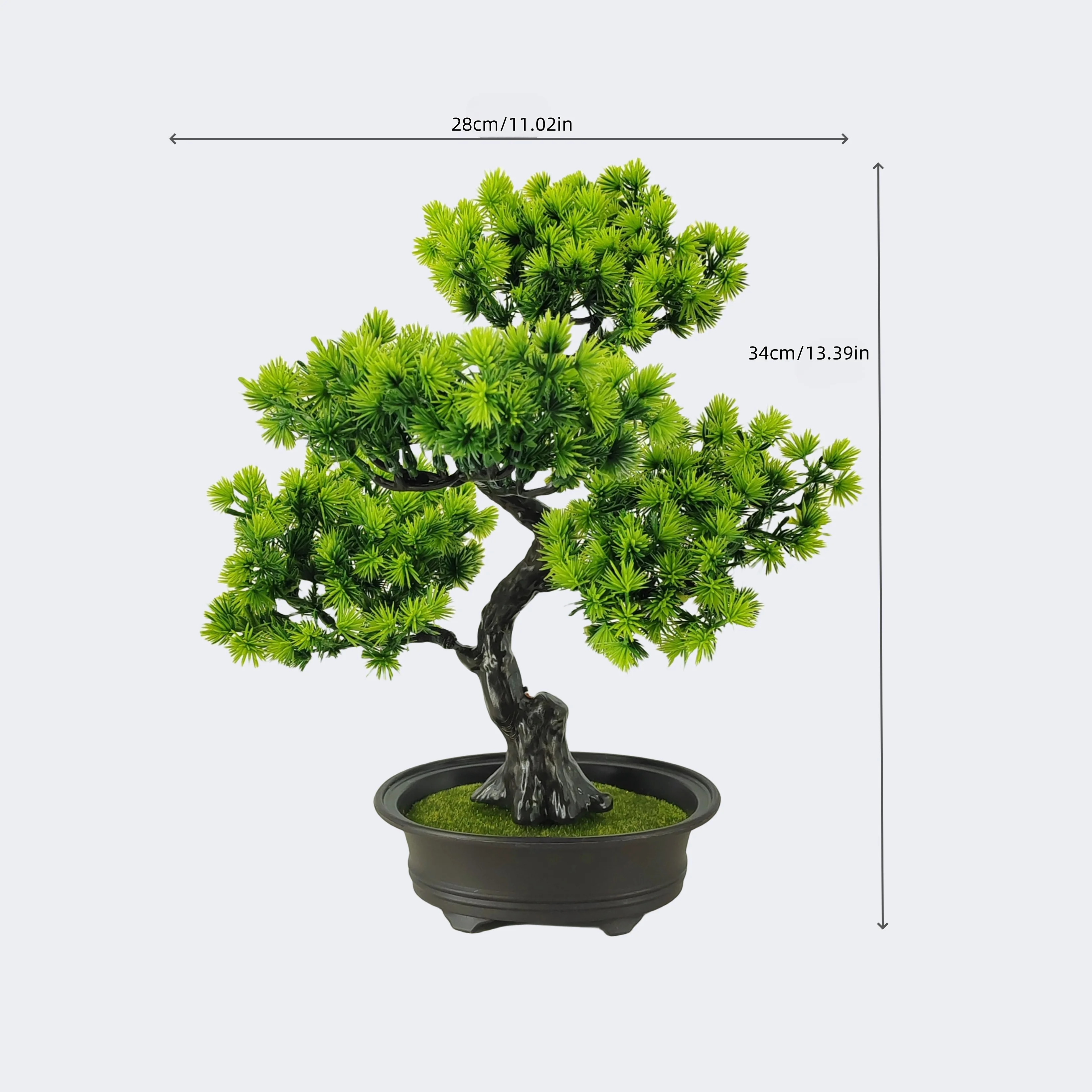 1 قطعة 34 سنتيمتر/13.4in الاصطناعي شجرة الصنوبر بونساي شجرة إبرة دائمة الخضرة وهمية الصنوبر النمط الصيني الجديد للمنزل الجدول حفلة النافذة #3