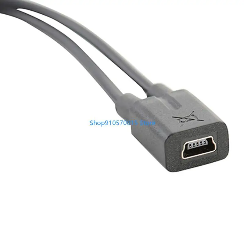 B95C Mini USB Splitter Extender Cable Mini 5p Female to mini 5p Male+Micro Male Cord