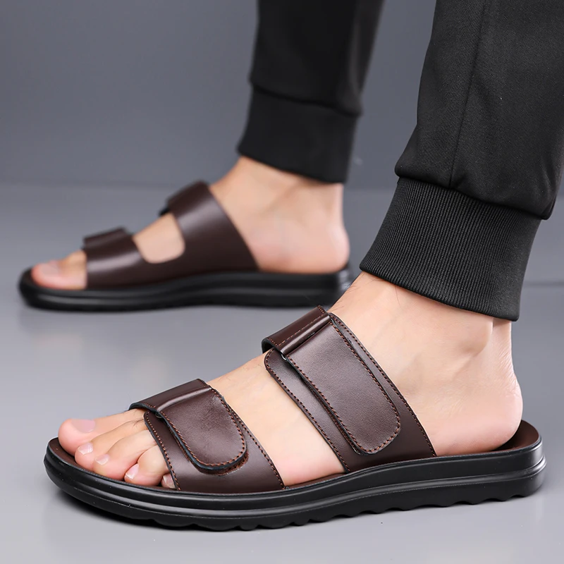 Sommermode-Sandalen für Herren, trendige Strandschuhe, rutschfeste, verschleißfeste Slip-On-Hausschuhe-9009 – Detail 2