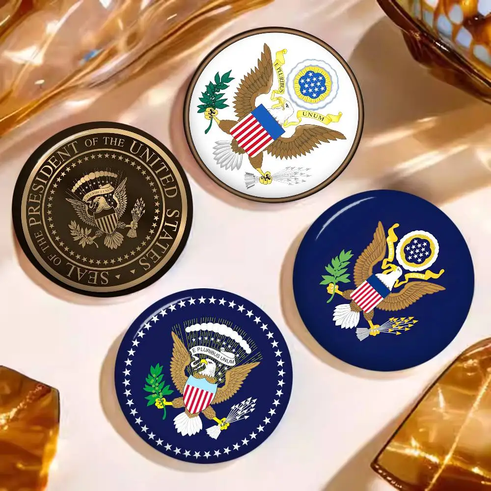 S-Seal Of The P-President 32/44/58mm Handmade Pin Round Snap-in Brooches for Backpack Cothes Accessories Badge Hat Decoration