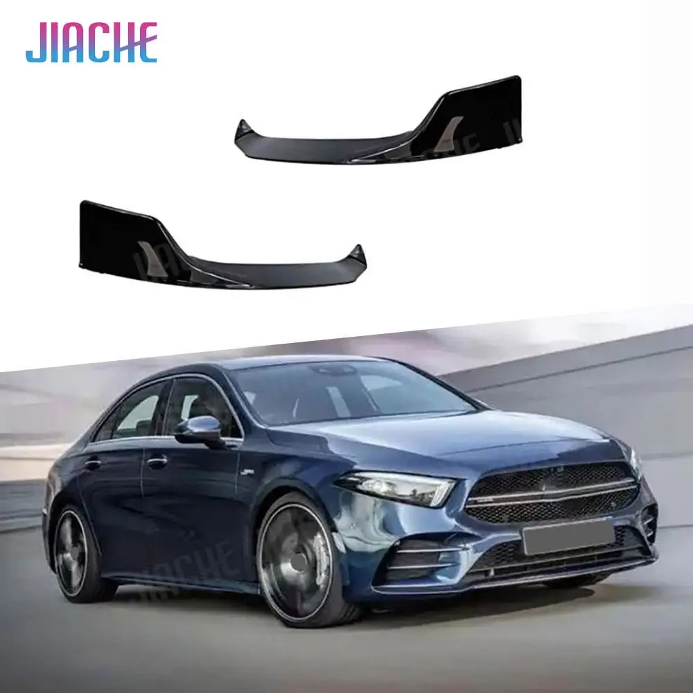 

ABS Gloss Black for Mercedes Benz A Class W177 A35 AMG 2019-2022 Sedan Front Bumper Splitters Flaps Carbon Look Matte Black