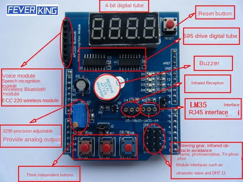 Multifunctional Expansion Board Kit Based Learning for UNO R3 LENARDO Mega 2560 Shield