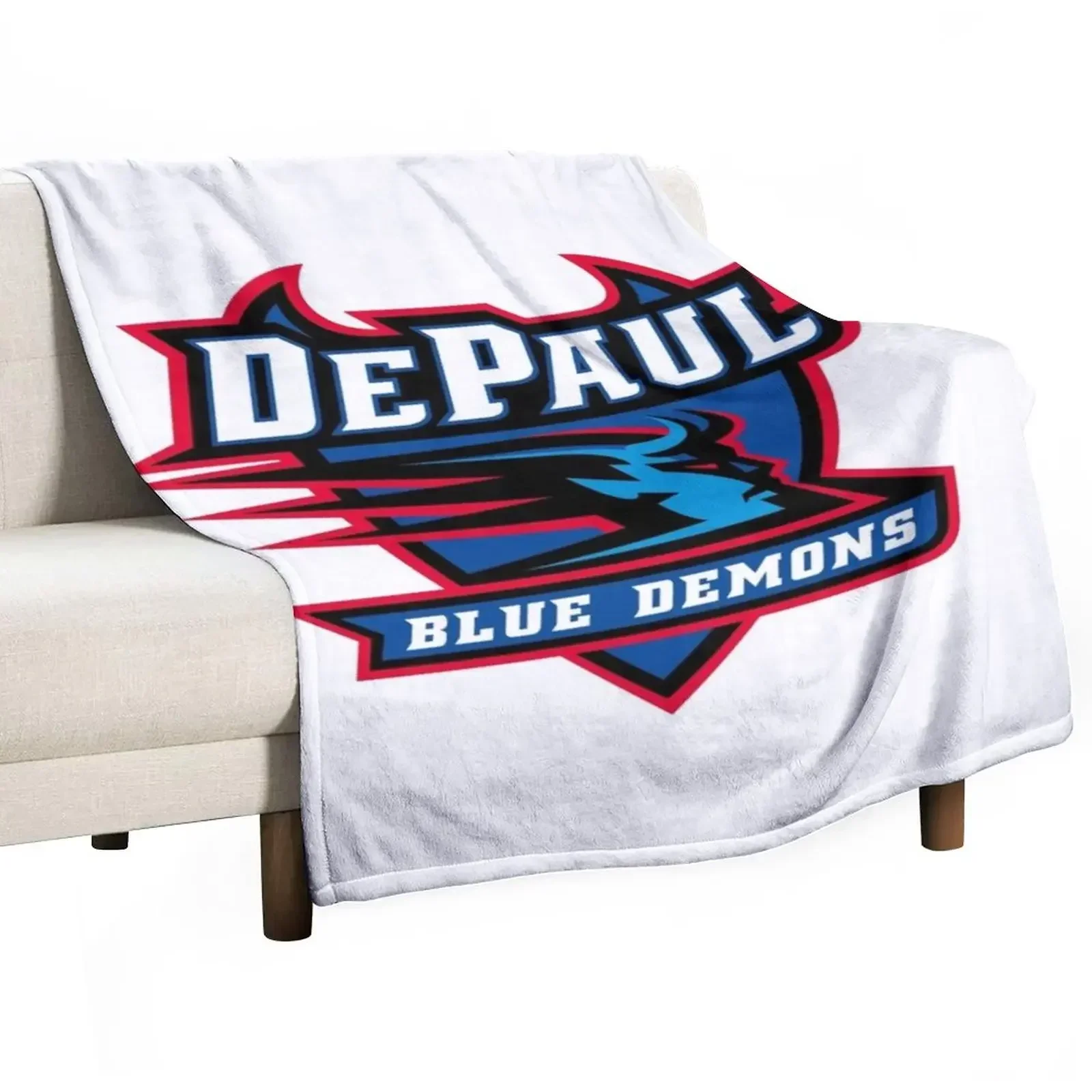 DePaul Blue Demons Throw Blanket Single Furry Blankets