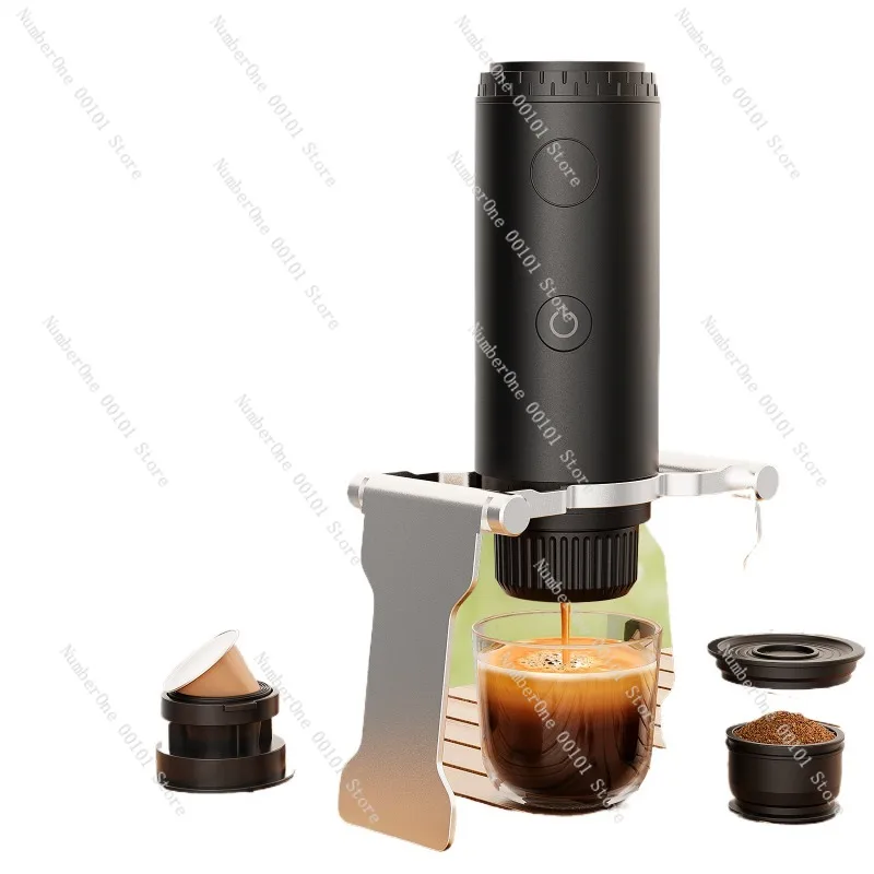 Portable Capsule Espresso Coffee Machine, Electric Household Coffee Maker, Small Outdoor Pump Pressure Brewing Device, Compact