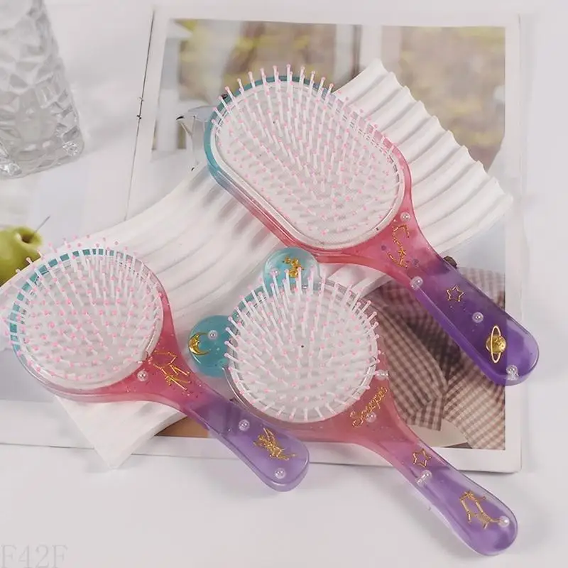 F42F Airbags Comb Resin Molds Hairbrush Crafts Silicone Mold Nonstick Jewelry Crafts Resin Casting Mould for DIY Comb Brush