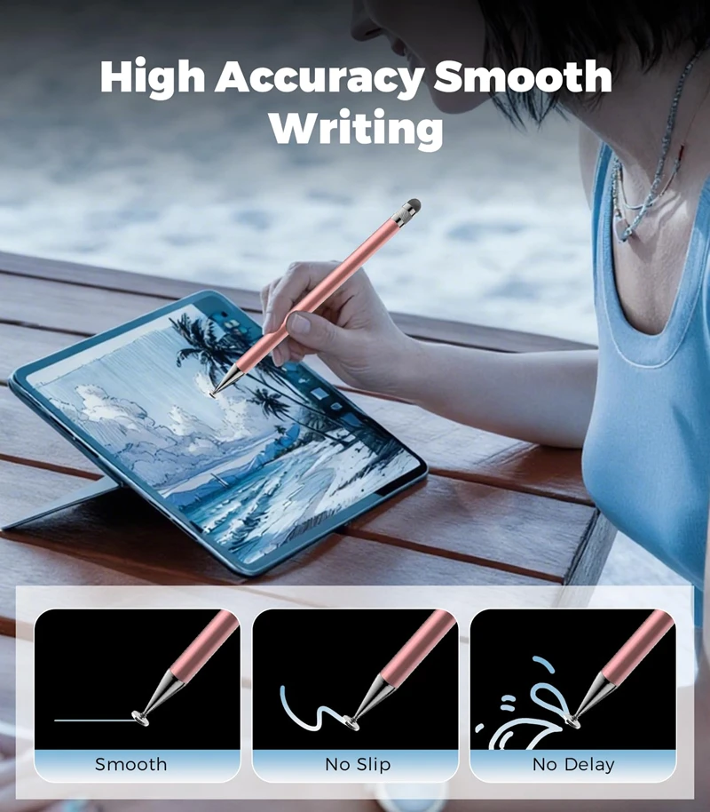 

Стилус 2-в-1, высокоточная ручка для сенсорных экранов, универсальная ручка для планшетов и телефонов, чувствительная ручка для письма, универсальная ручка для планшетов
