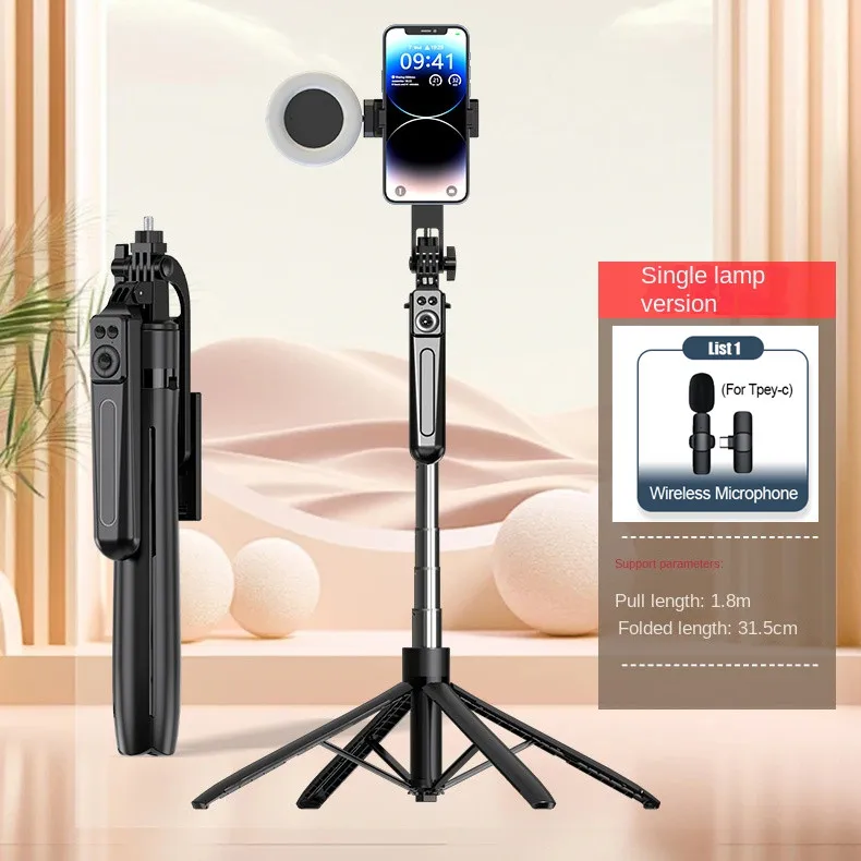 FANGTUOSI Neue 180 cm kabellose Selfie-Stick-Halterungen mit Telefonhalter, Stativ für Smartphone, Kameraständer mit Bluetooth-Auslöser 4