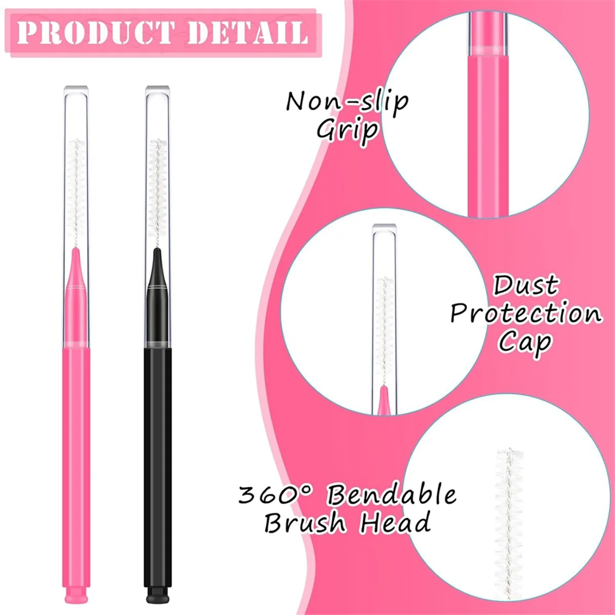 

150 Pieces Mini Eyebrow Brush with Cap Brow Lamination Brush Eyebrow Spoolie Brush Comb Eyebrow Lash Lift Tools Lash