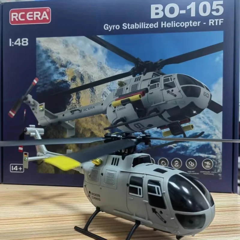 RC ERA C186S Helicopter Remote Controlled Simulation Brushless Six-Channel Model BO-105 Optical Flow Positioning Toy